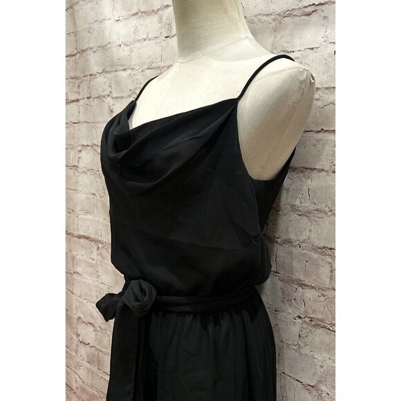 Vintage BILLY JACK FOR HER Sheer Black Spaghetti Strap Dress Tie Waist Size S - Picture 3 of 5